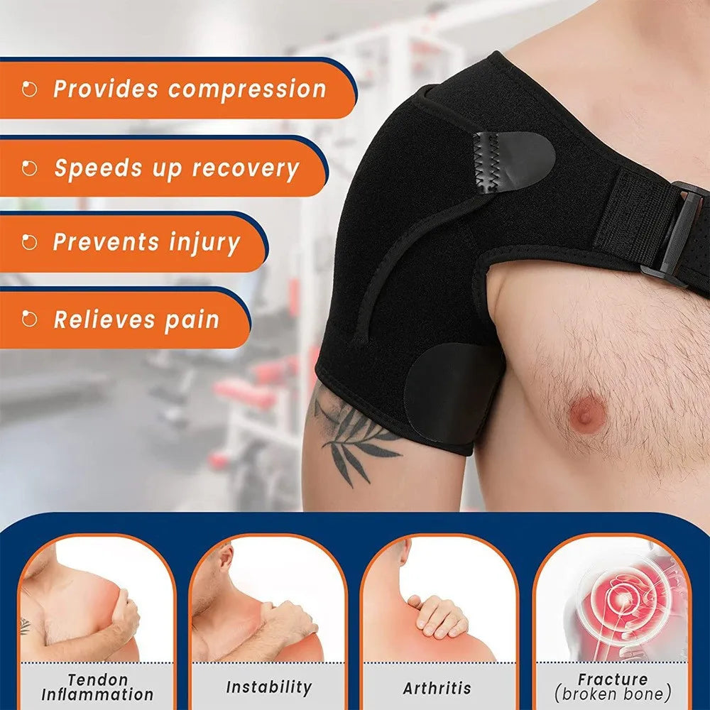 Shoulder Brace for Men and Women for Torn Rotator Cuff,Arm Sling Shoulder Immobilizer,Shoulders Compression Sleeve and Support for Pain Relief,Adjustable, Suitable for Both Left and Right Arms