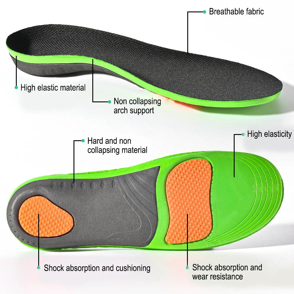 Arch Support Insoles for Plantar Fasciitis Flat Feet Pain Relief, Shock Absorbing Orthotic Inserts for Men and Women L