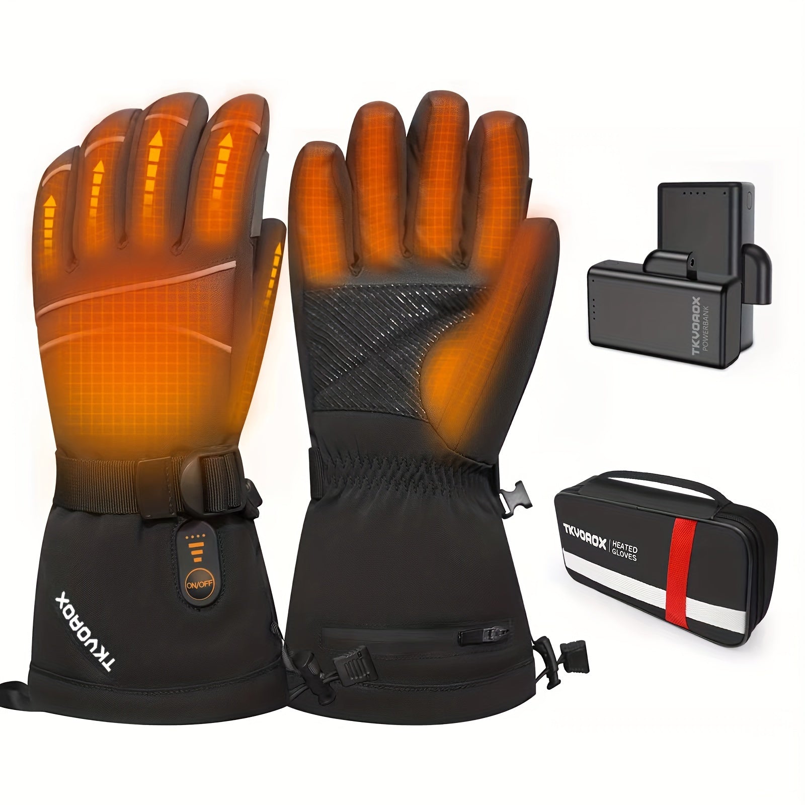 Heated Gloves, Rechargeable Electric Heated Gloves For Men Women, Winter Touchscreen Gloves For Skiing Hiking Riding