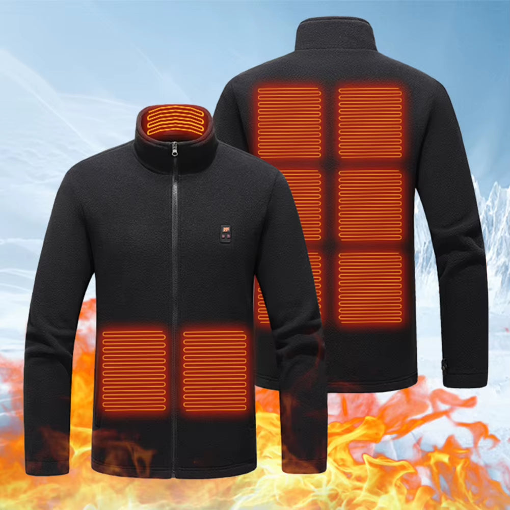 9 Heated Area Heated Jacket USB Charging Heated Insulated Jackets Waterproof Heated Zip up Coat 3 Gear Temperature for Men Women