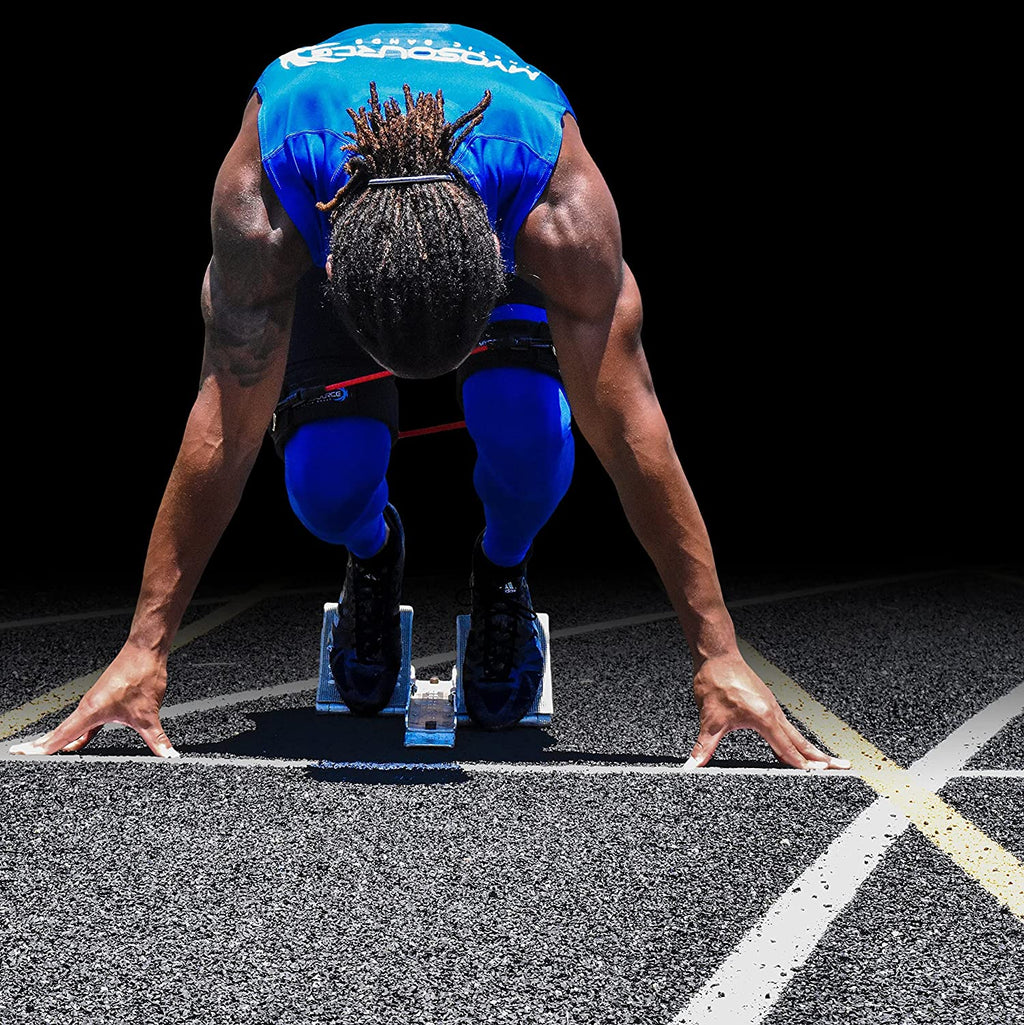 Leg Resistance Bands for Speed, Agility & Fitness Training | 4-Level Athletic Resistance System for All Ages | Includes Stretch Strap & Digital Training Program