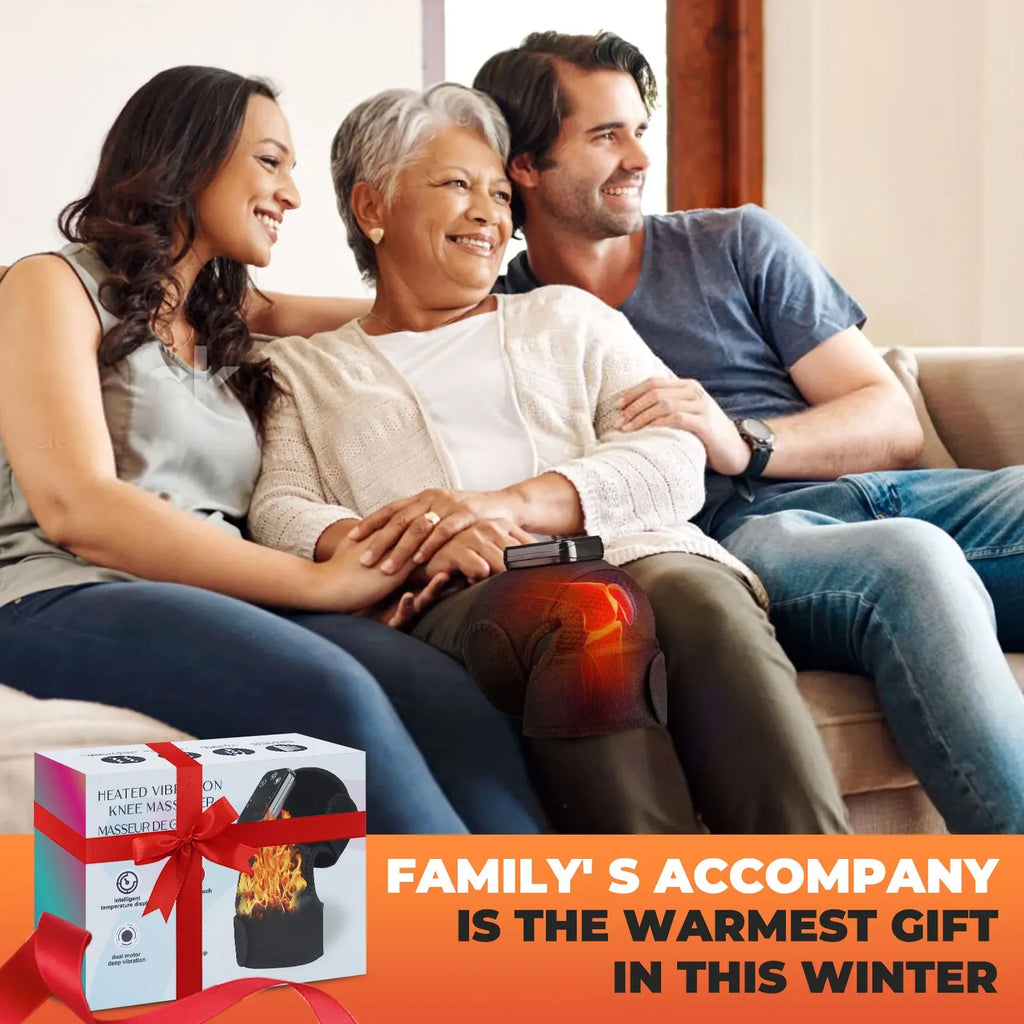 Electric Heated Vibration Knee Massage Physiotherapy Pad 3 in 1 Massager for Shoulder Elbow Hot Compress Pain Relief