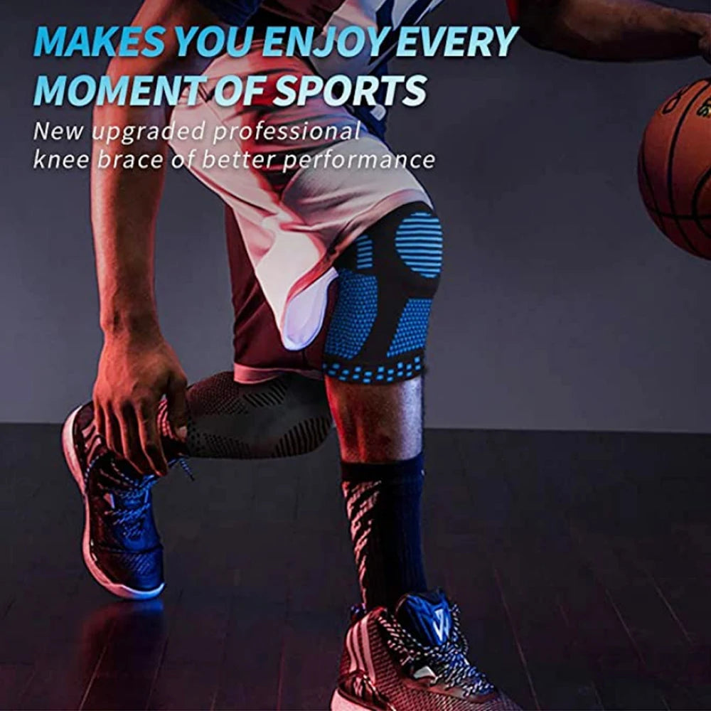 Gray Adjustable Knee Sleeve with Side Stabilizers - Knee Compression Sleeve for Men & Women, Knee Brace for Meniscus Tear, Arthritis Pain, Running, Sports & Injury Recovery Knee Support