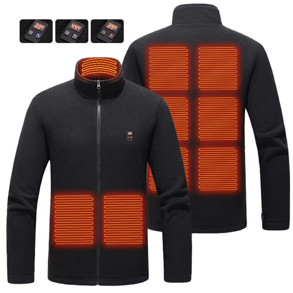 9 Heated Area Heated Jacket USB Charging Heated Insulated Jackets Waterproof Heated Zip up Coat 3 Gear Temperature for Men Women