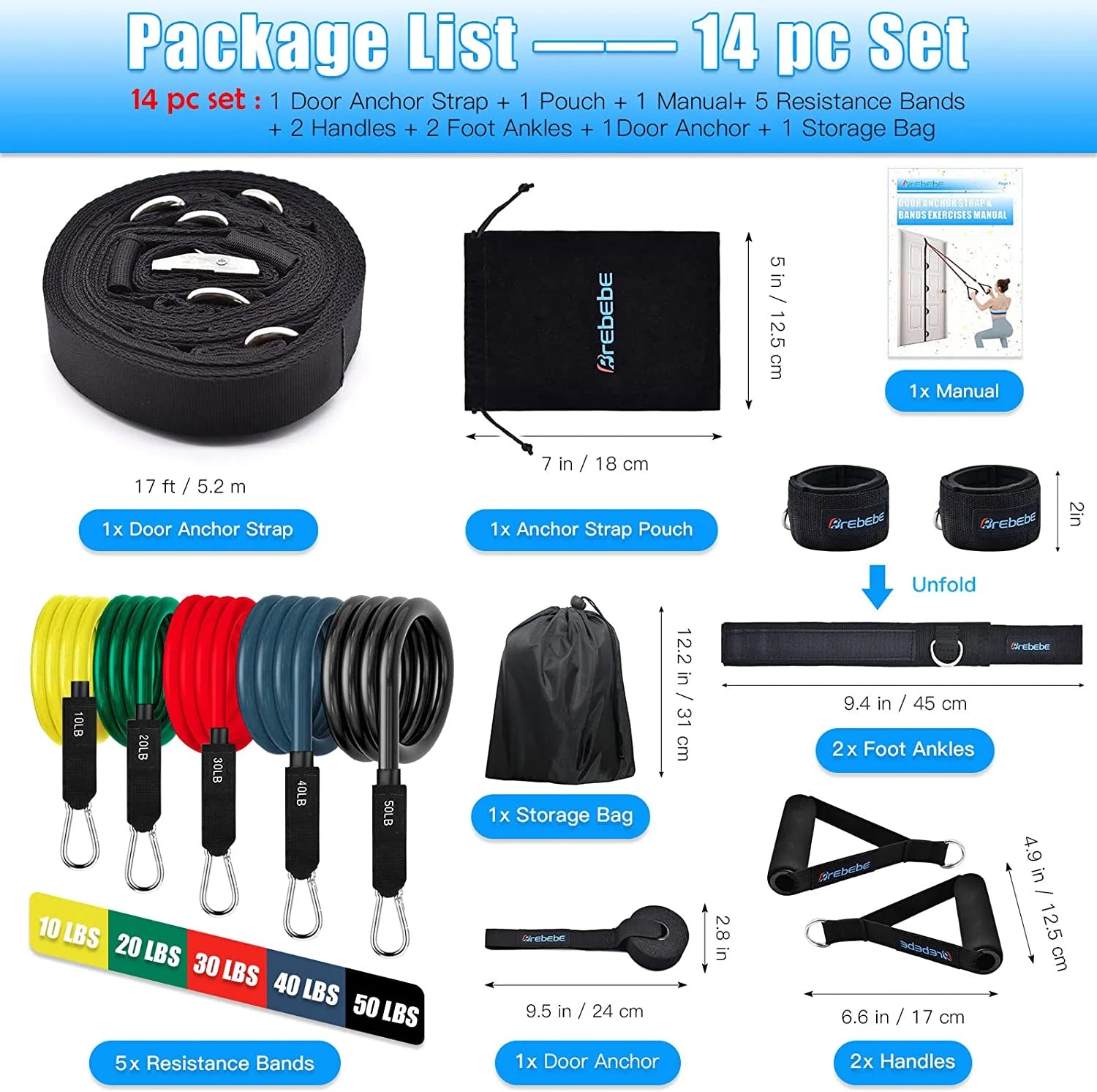 Door Anchor Strap for Resistance Bands Exercises, Multi Point Anchor Gym Attachment for Home Fitness, Portable Door Band Resistance Workout Equipment, Easy to Install, Punch-Free, Nail-Free