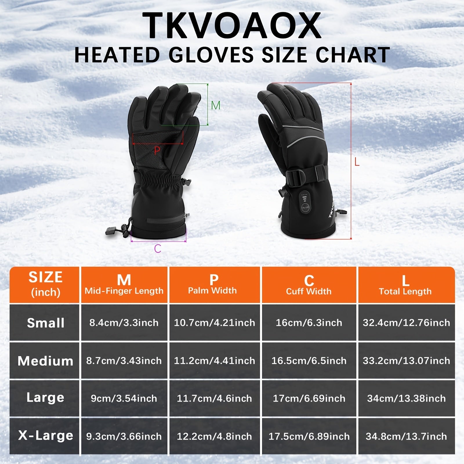 Heated Gloves, Rechargeable Electric Heated Gloves For Men Women, Winter Touchscreen Gloves For Skiing Hiking Riding