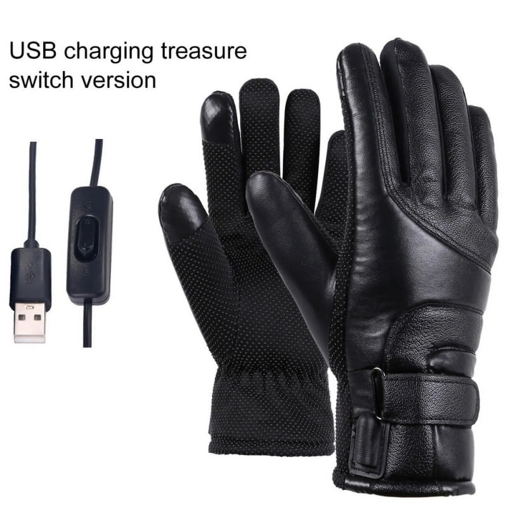 USB Plug Electric Heated Gloves with Touchscreen Finger for Men Women Winter Hands Warmer Thermal Gloves Windproof for Cold Weather Outdoor Activities
