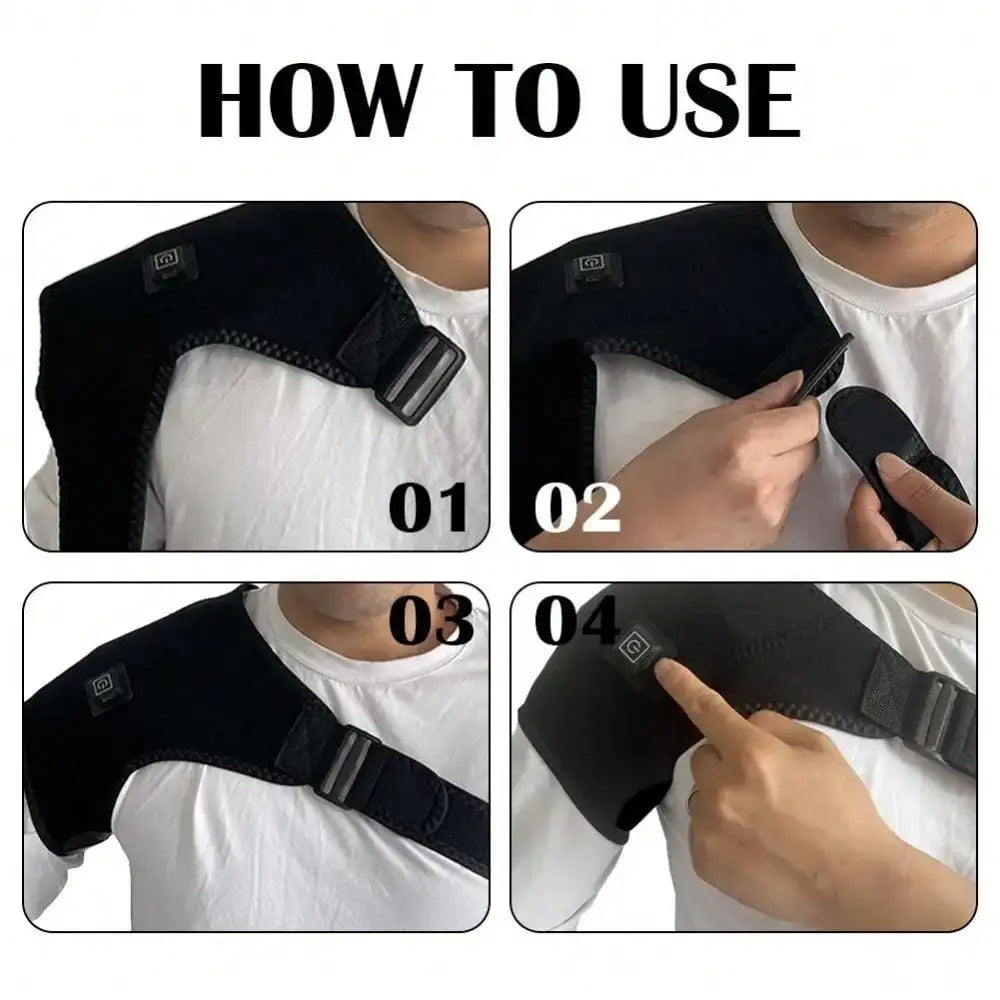 Electric Heating Heated Shoulder Brace Wrap Shoulder Massage Support Belt Strap for Arm Shoulder Fitness Brace Keep Warm
