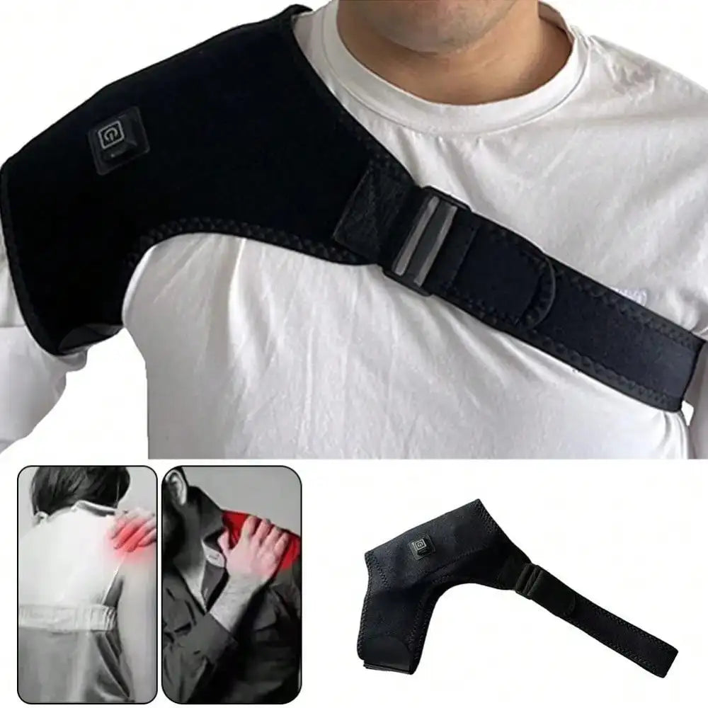 Electric Heating Heated Shoulder Brace Wrap Shoulder Massage Support Belt Strap for Arm Shoulder Fitness Brace Keep Warm