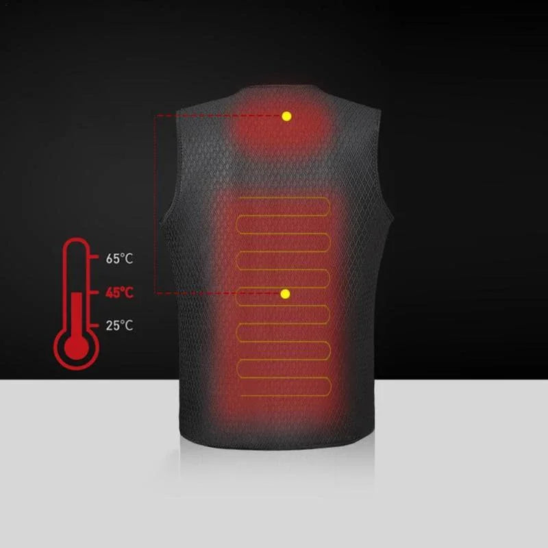 USB Heated Jacket 9 Zone Heating Smart Warm Jacket Fast Heating 3 Levels Temperature Control Long Battery Life for Hiking Cyclin