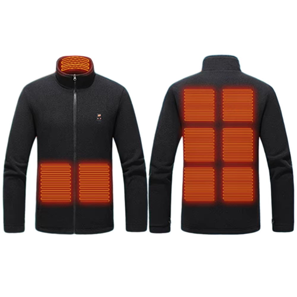 9 Heated Area Heated Jacket USB Charging Heated Insulated Jackets Waterproof Heated Zip up Coat 3 Gear Temperature for Men Women
