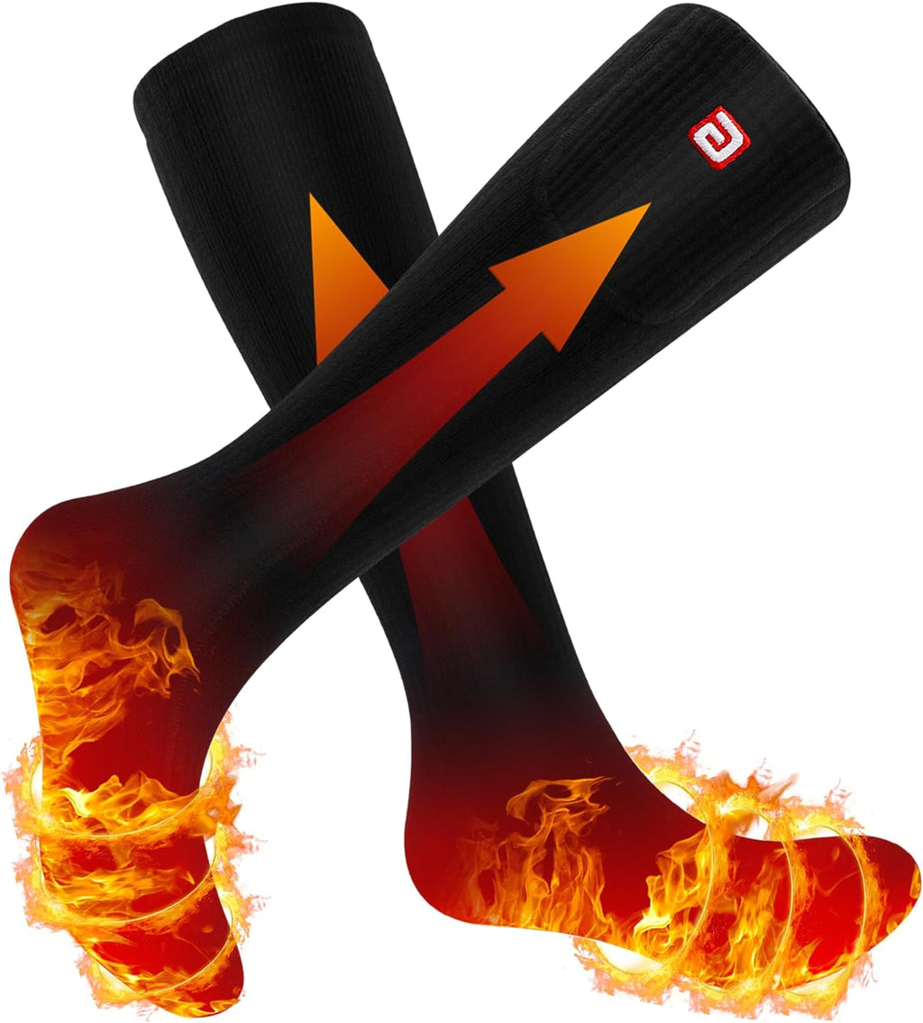 Heated Socks for Men Women,Rechargeable Electric Socks Battery Operated Winter Warm Socks with 3 Heat Settings, Heated Thermal Socks for Hiking Camping Skiing Fishing Hunting Mountaineering