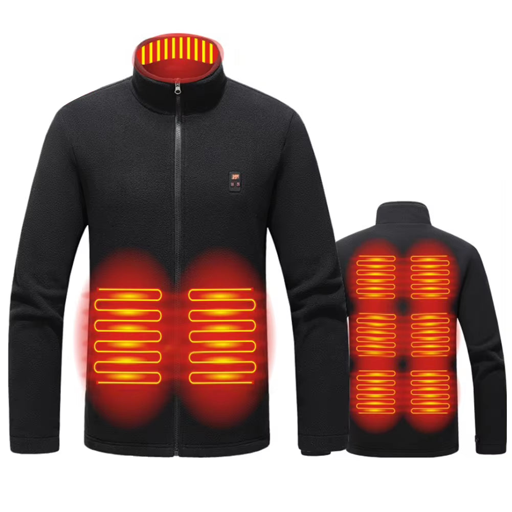 9 Heated Area Heated Jacket USB Charging Heated Insulated Jackets Waterproof Heated Zip up Coat 3 Gear Temperature for Men Women