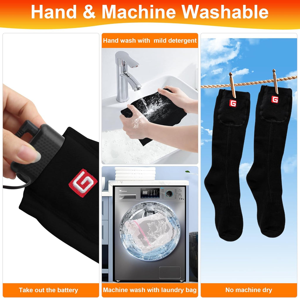 Heated Socks for Men Women,Rechargeable Electric Socks Battery Operated Winter Warm Socks with 3 Heat Settings, Heated Thermal Socks for Hiking Camping Skiing Fishing Hunting Mountaineering