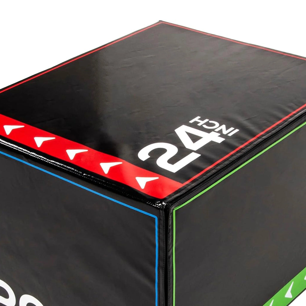 Foam Plyometric Jump Box with 20”, 24”, and 30” Heights, 16 Lbs, Multicolored